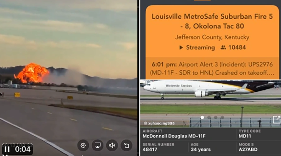 Tujuh Orang Tewas ketika Pesawat Kargo UPS Meledak Saat Lepas Landas di Bandara Louisville